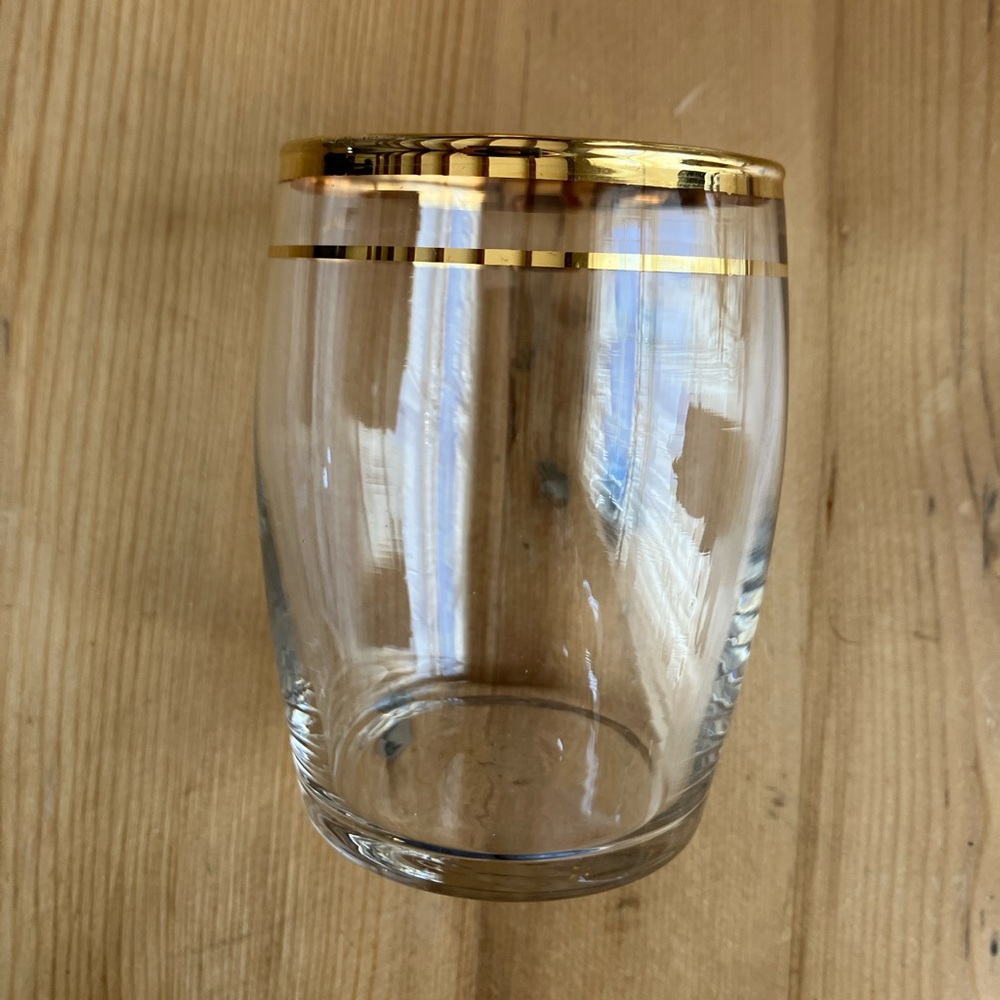 Libby Bedside Carafe 3” Tall X 2.25”Diameter Replacement Glass Gold Guild